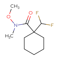 Chemical structure of 1-(difluoromethyl)-N-methoxy-N-methylcyclohexane-1-carboxamide - CSSB00990255048