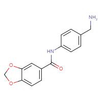 Chemical structure of N-[4-(aminomethyl)phenyl]-2H-1,3-benzodioxole-5-carboxamide - CSSB00020654014