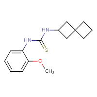 Chemical structure of 1-(2-methoxyphenyl)-3-{spiro[3.3]heptan-2-yl}thiourea - CSSB02016244588