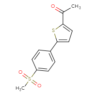 Chemical structure of 1-[5-(4-methanesulfonylphenyl)thiophen-2-yl]ethan-1-one - CSSB02169557721