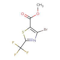 Chemical structure of methyl 4-bromo-2-(trifluoromethyl)-1,3-thiazole-5-carboxylate - CSSB15024779338