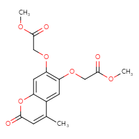 Chemical structure of methyl 2-{[7-(2-methoxy-2-oxoethoxy)-4-methyl-2-oxo-2H-chromen-6-yl]oxy}acetate - CSSB20785369531