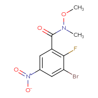 Chemical structure of 3-bromo-2-fluoro-N-methoxy-N-methyl-5-nitrobenzamide - CSSB21151594761
