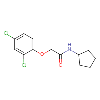 Chemical structure of N-cyclopentyl-2-(2,4-dichlorophenoxy)acetamide - CSSB00000577155