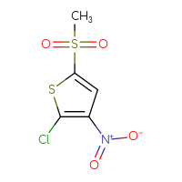 Chemical structure of 2-chloro-5-methanesulfonyl-3-nitrothiophene - CSSB00000695503