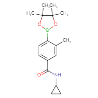 Chemical structure of N-cyclopropyl-3-methyl-4-(4,4,5,5-tetramethyl-1,3,2-dioxaborolan-2-yl)benzamide - CSSB00011081122