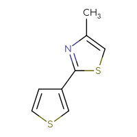 Chemical structure of 4-methyl-2-(thiophen-3-yl)-1,3-thiazole - CSSB00000217375