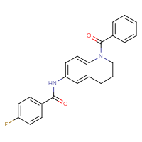 Chemical structure of N-(1-benzoyl-1,2,3,4-tetrahydroquinolin-6-yl)-4-fluorobenzamide - CSSB00132593382
