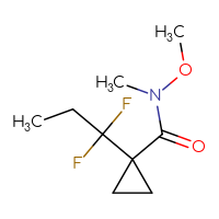 Chemical structure of 1-(1,1-difluoropropyl)-N-methoxy-N-methylcyclopropane-1-carboxamide - CSSB15024338694