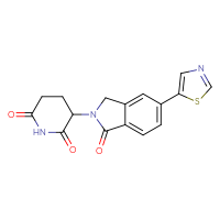Chemical structure of 3-[1-oxo-5-(1,3-thiazol-5-yl)-2,3-dihydro-1H-isoindol-2-yl]piperidine-2,6-dione - CSSB06583397604