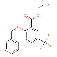 Chemical structure of ethyl 2-(benzyloxy)-5-(trifluoromethyl)benzoate - CSSB01402450527