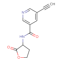 Chemical structure of 5-ethynyl-N-(2-oxooxolan-3-yl)pyridine-3-carboxamide - CSSB21415979297