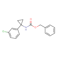 Chemical structure of benzyl N-[1-(3-chlorophenyl)cyclopropyl]carbamate - CSSB00009840224