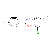 Chemical structure of 2-(4-bromophenyl)-5,7-dichloro-1,3-benzoxazole - CSSB03437811329