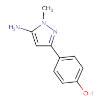 Chemical structure of 4-(5-amino-1-methyl-1H-pyrazol-3-yl)phenol - CSSB00011174686
