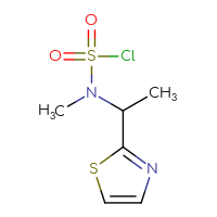 Chemical structure of N-methyl-N-[1-(1,3-thiazol-2-yl)ethyl]sulfamoyl chloride - CSSB06256235389