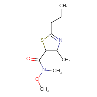 Chemical structure of N-methoxy-N,4-dimethyl-2-propyl-1,3-thiazole-5-carboxamide - CSSB01992305208