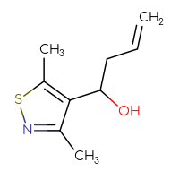 Chemical structure of 1-(3,5-dimethyl-1,2-thiazol-4-yl)but-3-en-1-ol - CSSB00011044687