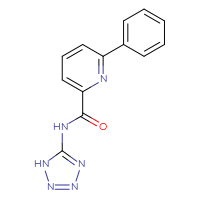 Chemical structure of 6-phenyl-N-(1H-1,2,3,4-tetrazol-5-yl)pyridine-2-carboxamide - CSSB01021727373