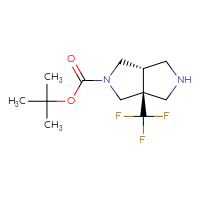 Chemical structure of tert-butyl (3aS,6aS)-3a-(trifluoromethyl)-octahydropyrrolo[3,4-c]pyrrole-2-carboxylate - CSSB03496528865