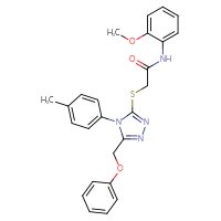 Chemical structure of N-(2-methoxyphenyl)-2-{[4-(4-methylphenyl)-5-(phenoxymethyl)-4H-1,2,4-triazol-3-yl]sulfanyl}acetamide - CSSB00103159868