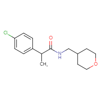 Chemical structure of 2-(4-chlorophenyl)-N-[(oxan-4-yl)methyl]propanamide - CSSB00062313040