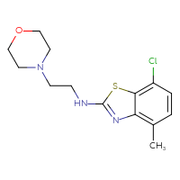 Chemical structure of 7-chloro-4-methyl-N-[2-(morpholin-4-yl)ethyl]-1,3-benzothiazol-2-amine - CSSB00025755204