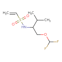 Chemical structure of N-[1-(difluoromethoxy)-3-methylbutan-2-yl]ethene-1-sulfonamide - CSMB02133538006