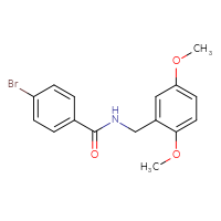 Chemical structure of 4-bromo-N-[(2,5-dimethoxyphenyl)methyl]benzamide - CSSB00105589299
