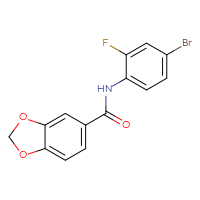 Chemical structure of N-(4-bromo-2-fluorophenyl)-2H-1,3-benzodioxole-5-carboxamide - CSSB00026391671