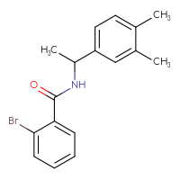Chemical structure of 2-bromo-N-[1-(3,4-dimethylphenyl)ethyl]benzamide - CSSB00046395358