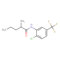 Chemical structure of N-[2-chloro-5-(trifluoromethyl)phenyl]-2-methylpentanamide - CSSB00046803229