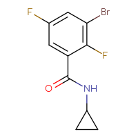 Chemical structure of 3-bromo-N-cyclopropyl-2,5-difluorobenzamide - CSSB01992580153