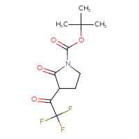 Chemical structure of tert-butyl 2-oxo-3-(2,2,2-trifluoroacetyl)pyrrolidine-1-carboxylate - CSSB00010419644