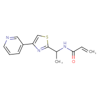 Chemical structure of N-{1-[4-(pyridin-3-yl)-1,3-thiazol-2-yl]ethyl}prop-2-enamide - CSSB00160575072