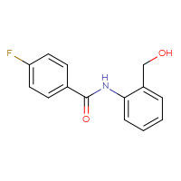 Chemical structure of 4-fluoro-N-[2-(hydroxymethyl)phenyl]benzamide - CSSB00000489820