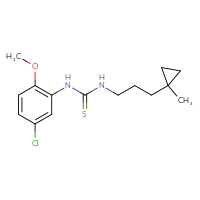 Chemical structure of 1-(5-chloro-2-methoxyphenyl)-3-[3-(1-methylcyclopropyl)propyl]thiourea - CSSB21432495890