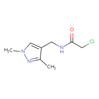 Chemical structure of 2-chloro-N-[(1,3-dimethyl-1H-pyrazol-4-yl)methyl]acetamide - CSSB00012349235