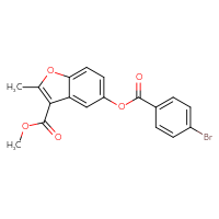 Chemical structure of methyl 5-(4-bromobenzoyloxy)-2-methyl-1-benzofuran-3-carboxylate - CSSB00132888520
