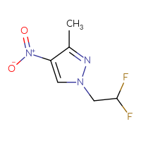 Chemical structure of 1-(2,2-difluoroethyl)-3-methyl-4-nitro-1H-pyrazole - CSSB00009844527