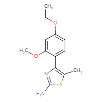 Chemical structure of 4-(4-ethoxy-2-methoxyphenyl)-5-methyl-1,3-thiazol-2-amine - CSSB21452386078