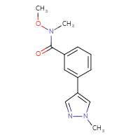 Chemical structure of N-methoxy-N-methyl-3-(1-methyl-1H-pyrazol-4-yl)benzamide - CSSB02000307514