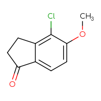 Chemical structure of 4-chloro-5-methoxy-2,3-dihydro-1H-inden-1-one - CSSB00000069643