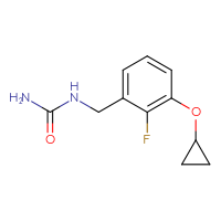 Chemical structure of [(3-cyclopropoxy-2-fluorophenyl)methyl]urea - CSSB00078123721