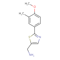 Chemical structure of 1-[2-(4-methoxy-3-methylphenyl)-1,3-thiazol-5-yl]methanamine - CSSB00005608484