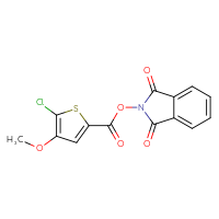 Chemical structure of 1,3-dioxo-2,3-dihydro-1H-isoindol-2-yl 5-chloro-4-methoxythiophene-2-carboxylate - CSSB03439878041