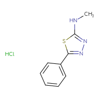 Chemical structure of N-methyl-5-phenyl-1,3,4-thiadiazol-2-amine hydrochloride - CSSB00000765267
