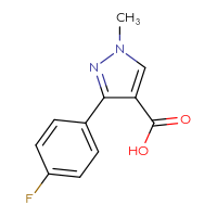 Chemical structure of 3-(4-fluorophenyl)-1-methyl-1H-pyrazole-4-carboxylic acid - CSSB00011261314
