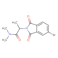 Chemical structure of 2-(5-bromo-1,3-dioxo-2,3-dihydro-1H-isoindol-2-yl)-N,N-dimethylpropanamide - CSSB00061139805