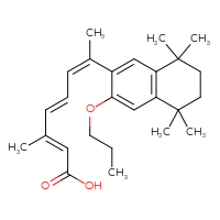Chemical structure of (2E,4E,6Z)-3-methyl-7-(5,5,8,8-tetramethyl-3-propoxy-5,6,7,8-tetrahydronaphthalen-2-yl)octa-2,4,6-trienoic acid - CSSB00159259767
